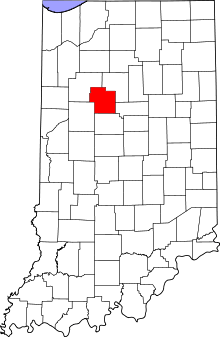 Map of Indiana highlighting Carroll County