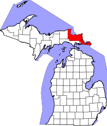 State map highlighting Chippewa County