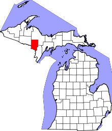 State map highlighting Dickinson County