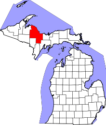 State map highlighting Marquette County