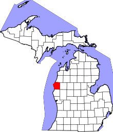State map highlighting Mason County