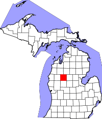 State map highlighting Osceola County