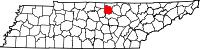 Map of Tennessee highlighting Jackson County
