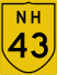 National Highway 43 marker