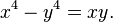 x^4 - y^4 = xy. \,